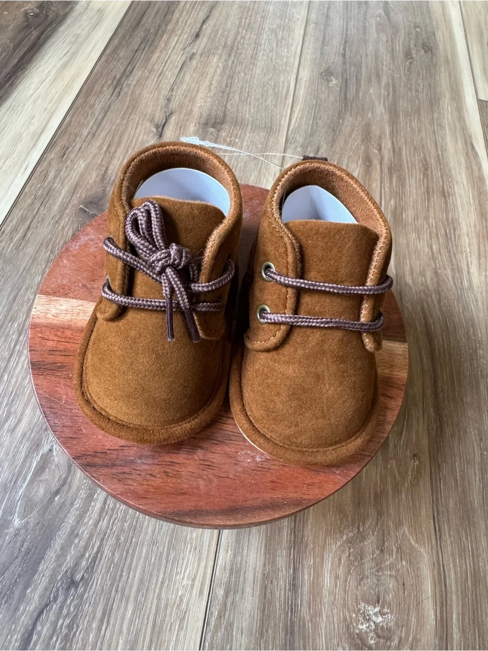 Kids Brown Suede Moccasin-Style Shoes